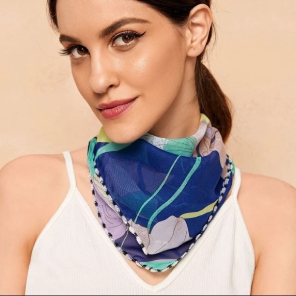 🌶LAST ONE! NWT! Floral Chiffon Face Covering - Picture 5 of 6